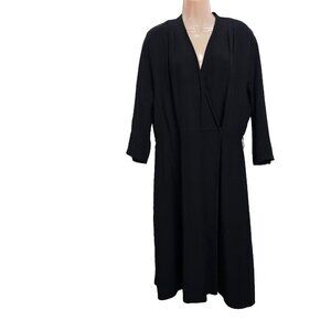 Lafayette 148 New York Crossover Dress Women Size 12 Black No belt included